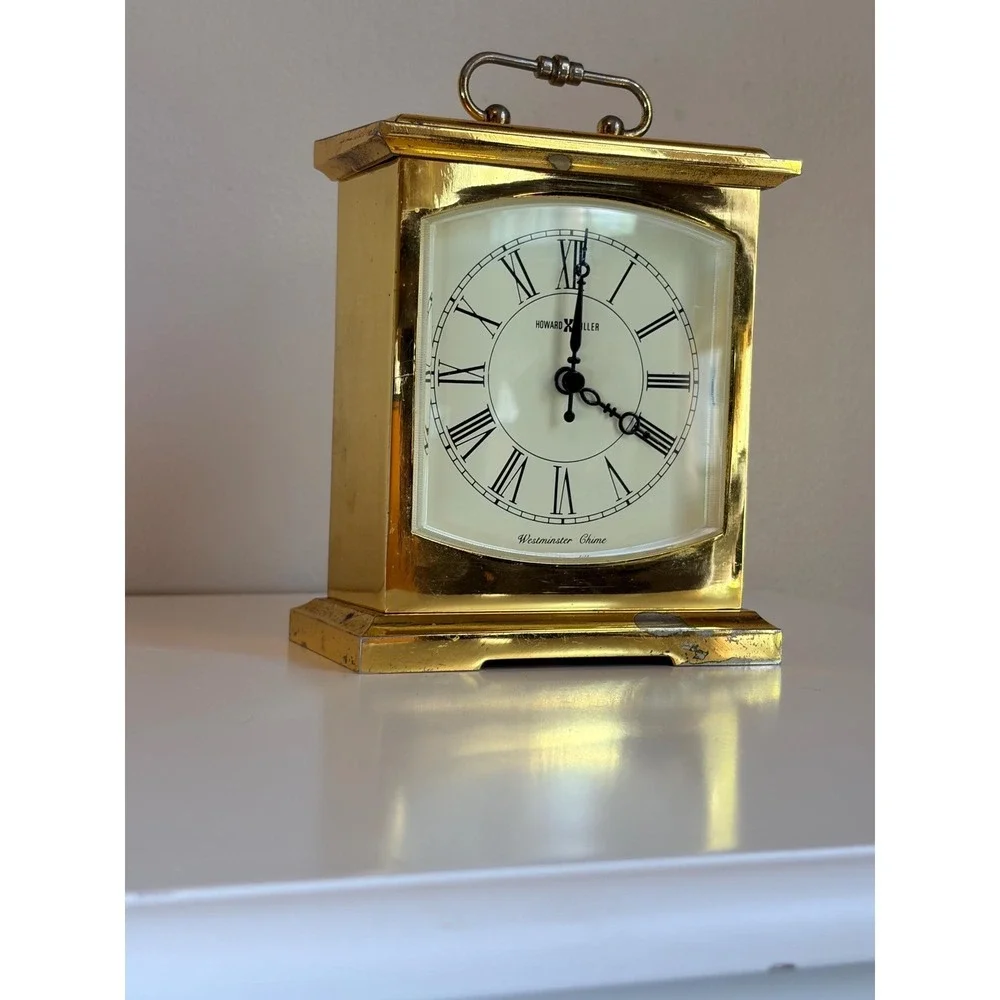 Howard Miller Brass Carriage Clock With Westminster Chime, As-Is